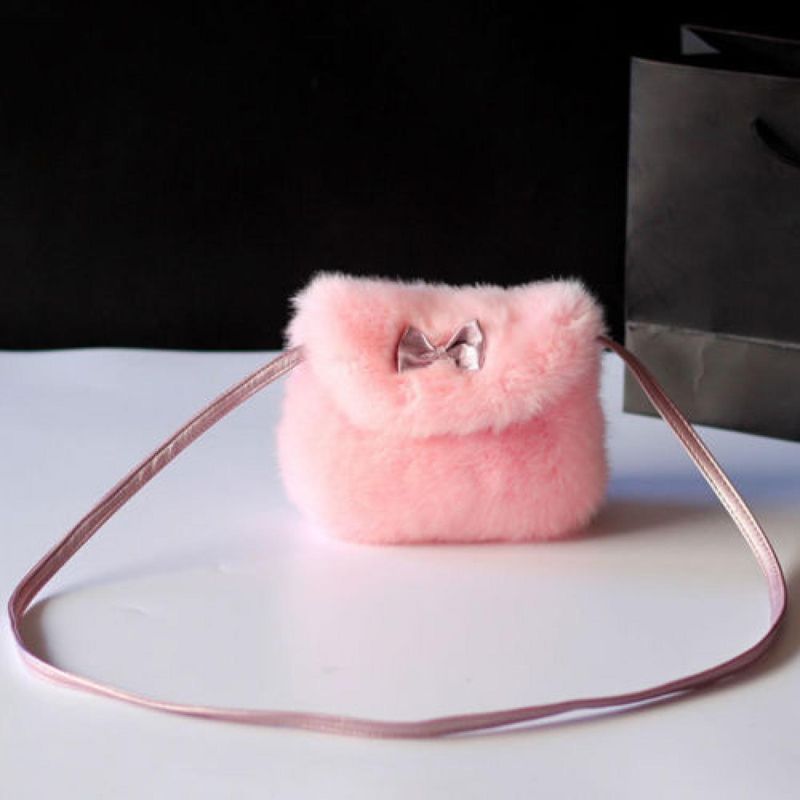 2025 Neue pelzige Schultertasche für Mädchen, süße rosa Umhängetasche_voghion.com