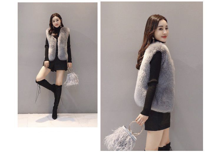 Gilet matelassé en fausse fourrure pour femme – Doudoune courte sans manches au toucher velours luxueux (S-2XL) – Vêtement d'extérieur gris élégant pour superposer les vêtements d'hiver_voghion.com