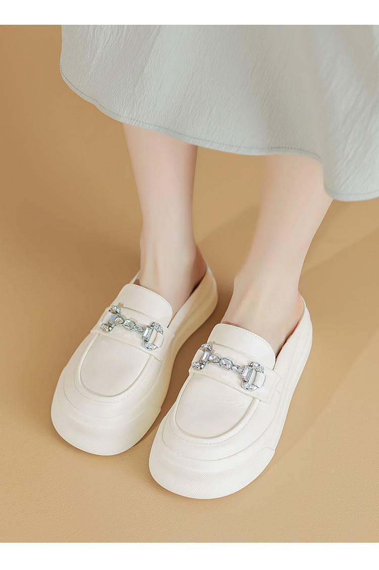 Cameido Women's Thick-soled Closed-toe Half Slippers For Outdoor Wear, Backless Lazy Person Slippers, Sports Slippers_voghion.com