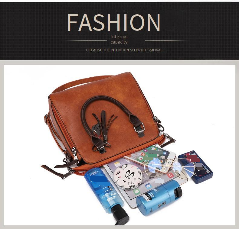 Kadın Çantaları Yeni Stil Kadın Çantası Moda Retro Dört Parçalı Anne ve Çocuk Çantası Kadın Çantası Omuz Çantası Çapraz Çanta Tek Parça_voghion.com