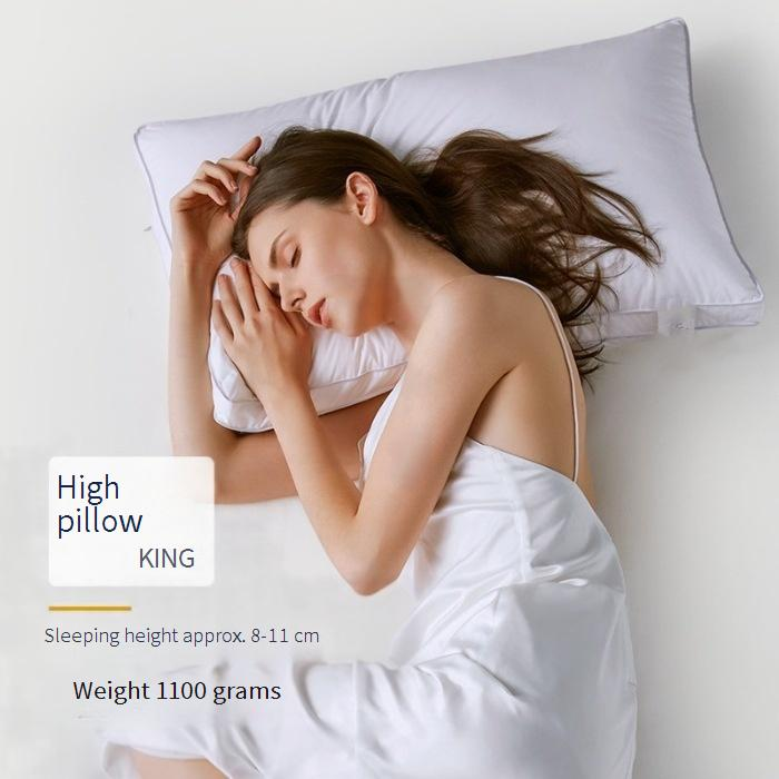 Oreiller en satin de coton pur blanc de 2 cm pour hôtel Nantong_voghion.com