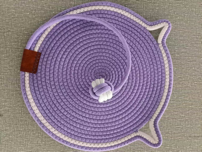 Cat Scratching Pad, Cotton Rope Toy Ball, Pet Sleeping Area, Cat Scratching Board, Round Cat Climbing Pad, Cat Bed, Cotton And Linen Woven Pet Mat_voghion.com
