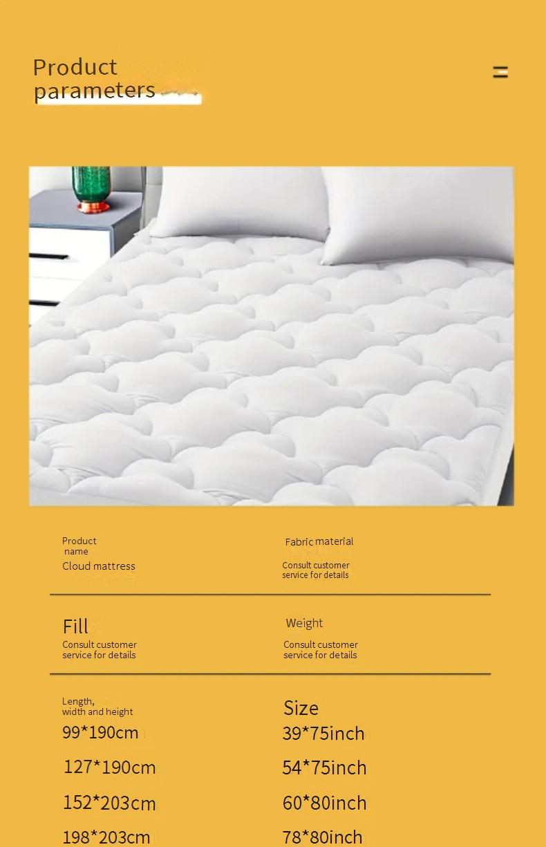 Wolkenähnliche Matratzenauflage – hypoallergen, atmungsaktiv und ultraweich (39 x 75 Zoll, 54 x 75 Zoll, 60 x 80 Zoll, 78 x 80 Zoll, Schwarz/Grau/Weiß)_voghion.com