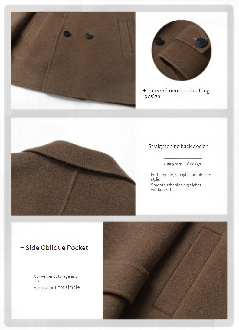 Hochwertiger doppelseitiger Wollmantel für Herren – Langer, schmal geschnittener Cabanmantel mit zweireihigem Verschluss (S-5XL, Schwarz/Taupe/Anthrazit)_voghion.com