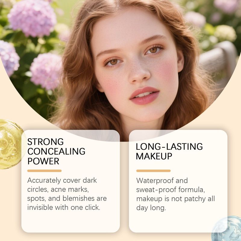 Zephoco Elfenbeinweißer feuchtigkeitsspendender, leichter, lang anhaltender, natürlicher Concealer für den täglichen Hautton_voghion.com