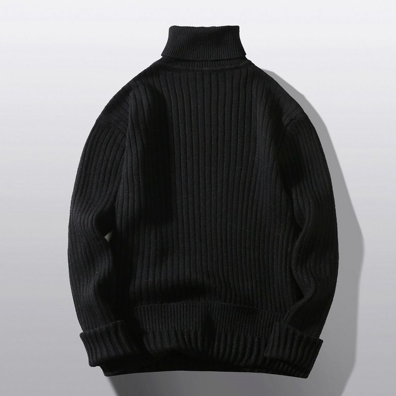 Men's Clothing Autumn And Winter Running Volume Sweater Men's High Collar Pullover New Flower Sweater Casual Knit Sweater Bottom Line Sweater Spot_voghion.com