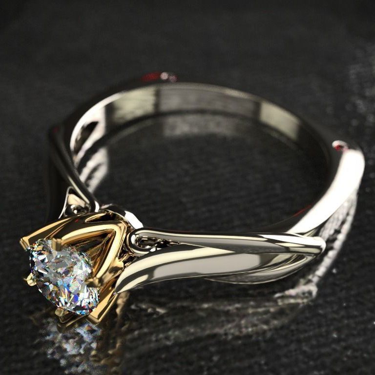 Zircônia simulada em forma de coração e flecha, galvanizada, clássica, de dois tons, com seis pontas, 1 quilate, moissanita simulada_voghion.com