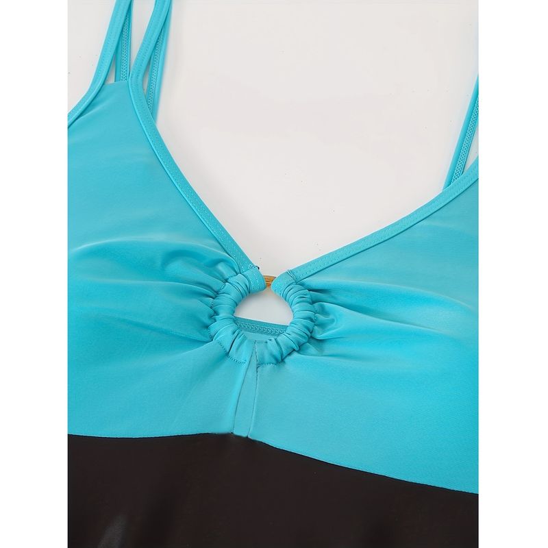 Maillot de bain deux pièces à jupe pour femme (couverture intégrale UPF 50+)_voghion.com