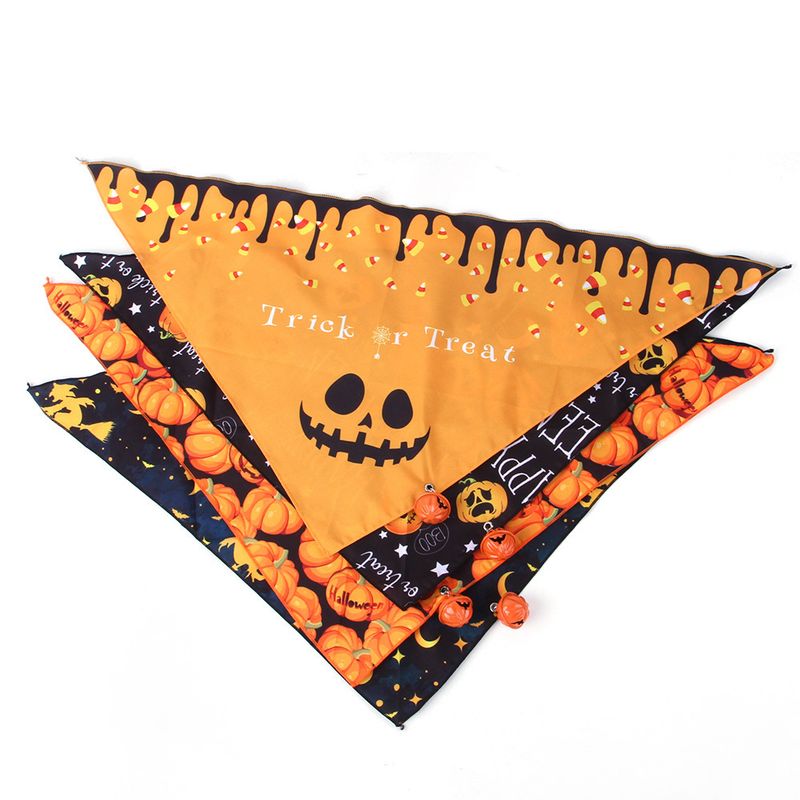 Triangolo di Halloween per cani Gatto domestico Asciugamano per sputi Bavaglino per cani Sciarpa di Halloween_voghion.com
