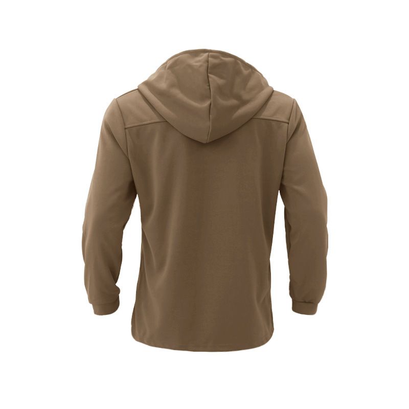Autumn Solid Color Mid-Length Double-Breasted Trench Coat Men's Casual Turn-Down Collar Hooded Overcoat_voghion.com