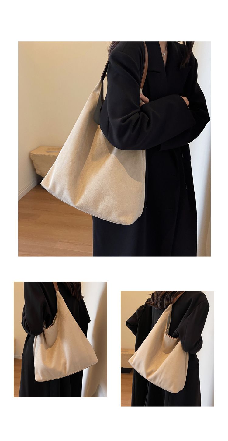 Retro Matte Big Bag Women's 2025 New Autumn And Winter Large-capacity Shoulder Bag, High-end Sense Of Commuting To Work Tote Bag_voghion.com