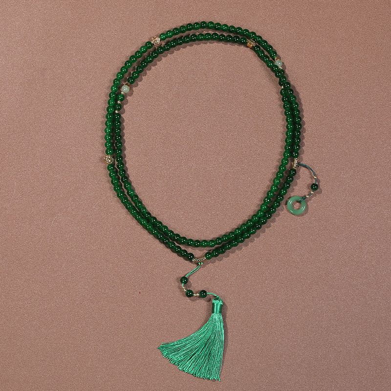 Collier long en perles de cinabre, plusieurs styles de port, nouvelle tendance nationale chinoise 2024, chaîne de pull à bandoulière_voghion.com