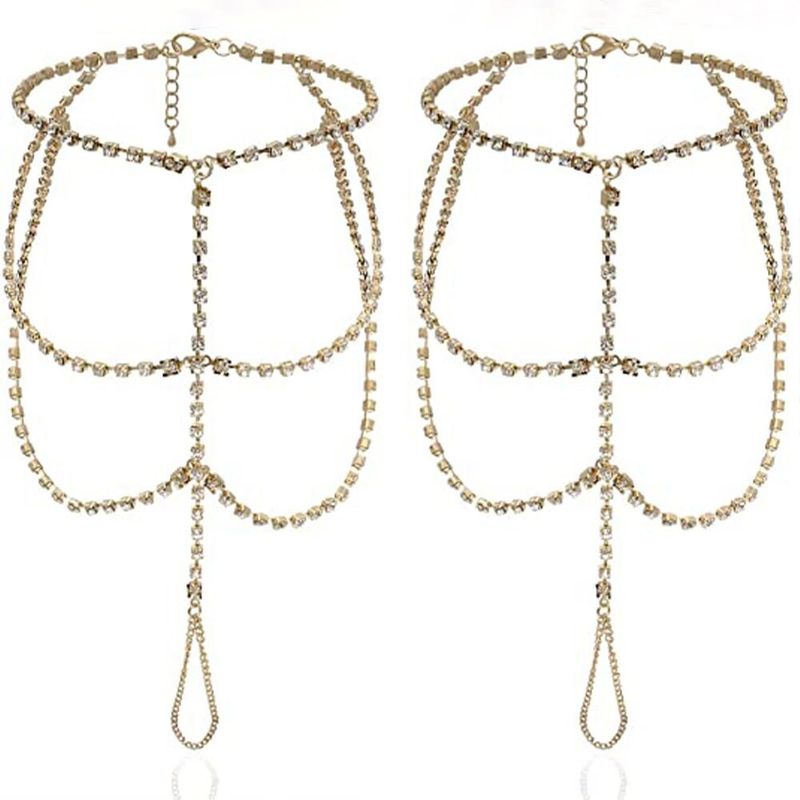 Hot-selling New All-match Beach Multi-layer Anklet Distinctive Simple Diamond Anklet_voghion.com