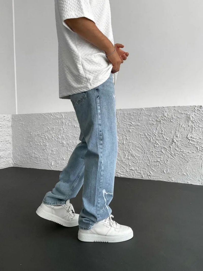 Herren Straight Leg Denim Hose – Minimalistische Wide Fit Freizeithose | Vielseitiges Streetwear-Essential_voghion.com