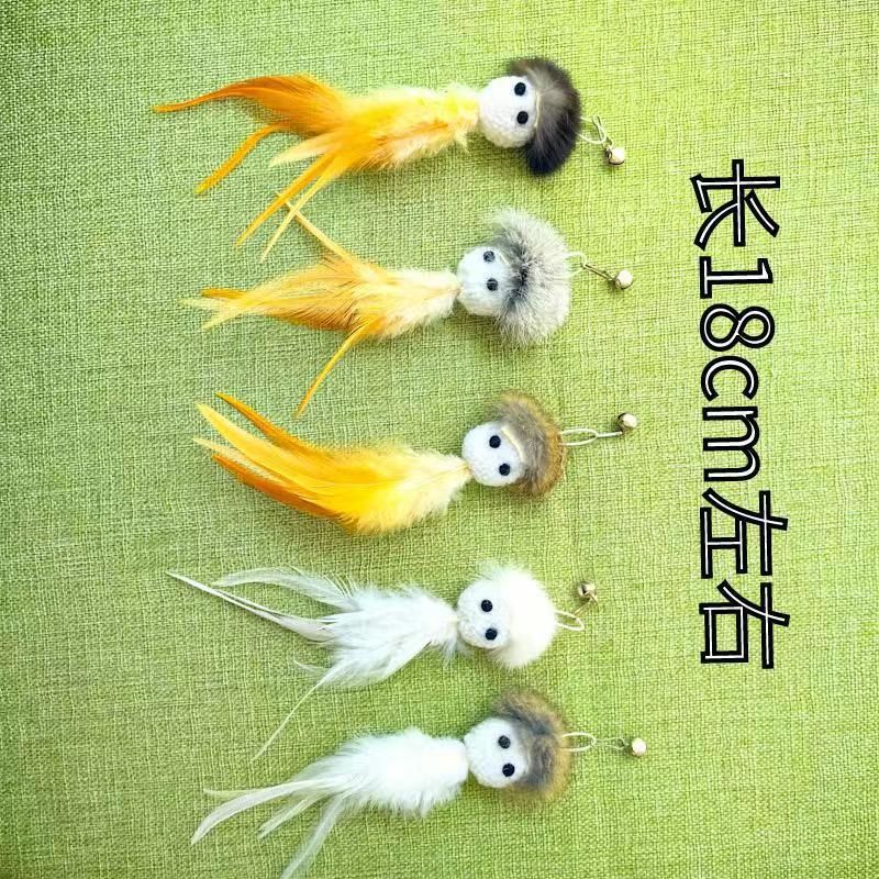 Zabawka dla kota w kształcie owada, wymienna główka, różdżka do zabawy, akcesoria Little Bee, samodzielna rozrywka, ćma, artykuły dla zwierząt_voghion.com