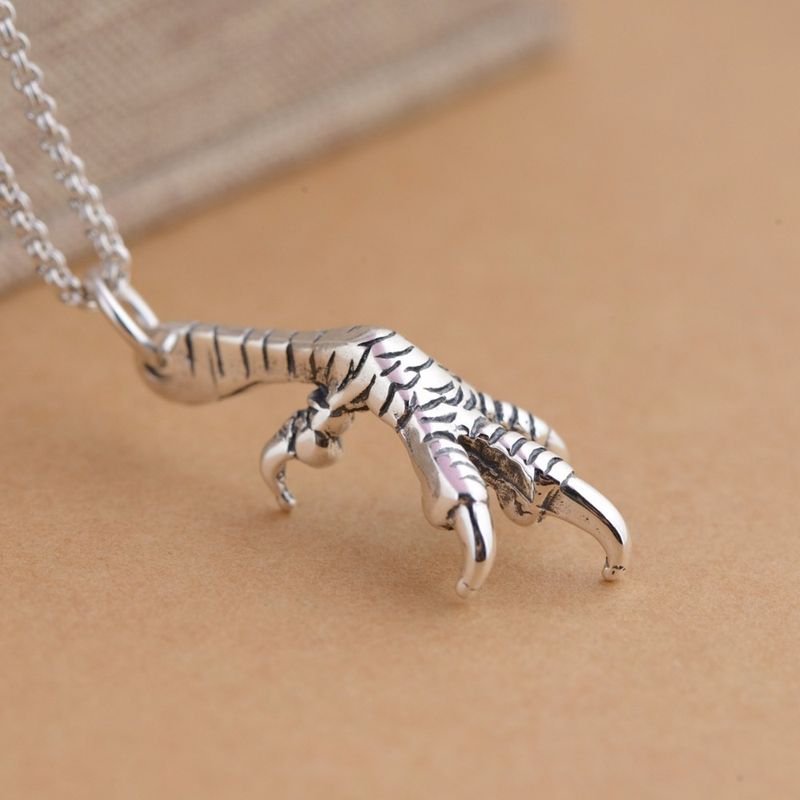 Colliers Mode Gothique Étrange Oiseau Griffe Tour Dragon Pendentif Collier_voghion.com