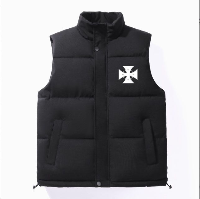 Gilet coordinato con stampa alla moda da uomo, in cotone e piumino, marchio di moda Y2K_voghion.com