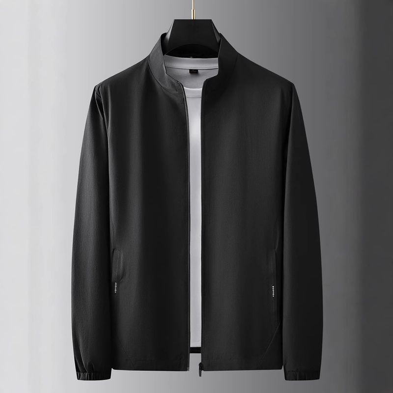 Giacca con collo alto di mezza età per uomo in primavera, autunno e inverno, giacca a vento con fodera in rete di grandi dimensioni, abbigliamento da papà,_voghion.com