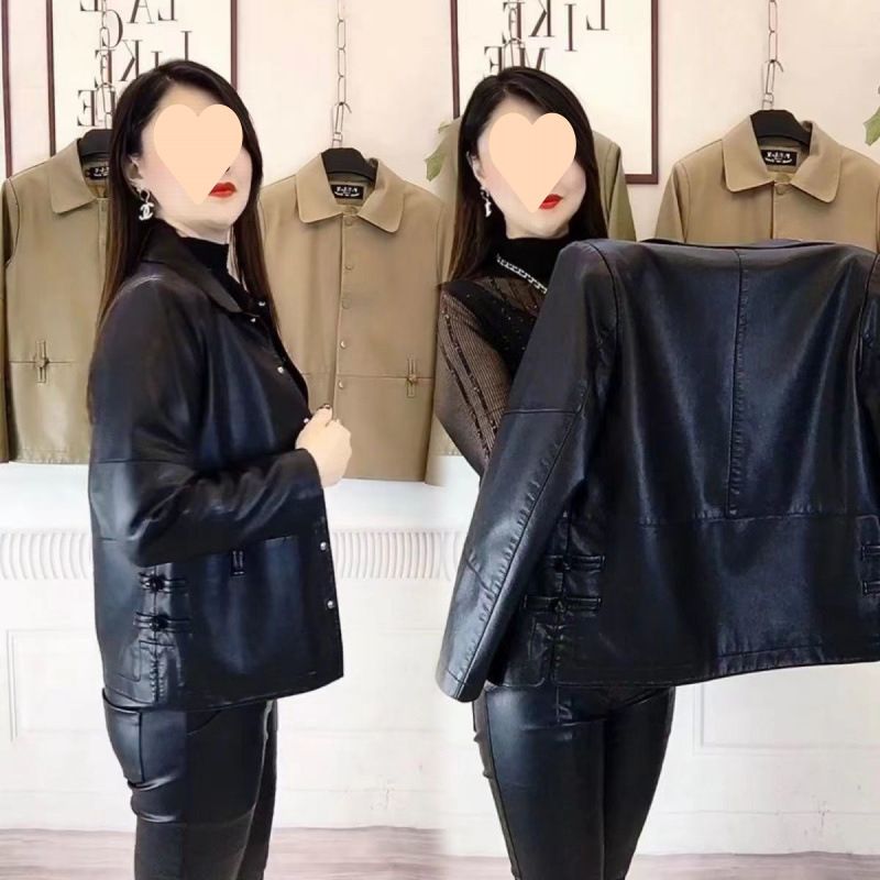 Manteau court en cuir pour femme, nouveau style chinois, ample, décontracté, à la mode, printemps-automne 2025_voghion.com