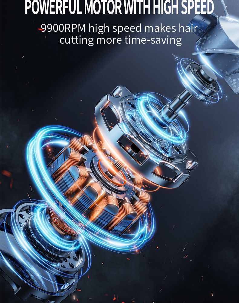 Elektrické zastrihávač vlasov s magnetickým levitačným motorom, vysokorýchlostný nabíjateľný bezdrôtový zastrihávač, strihanie brady a vlasov, hrana Hine Edge_voghion.com