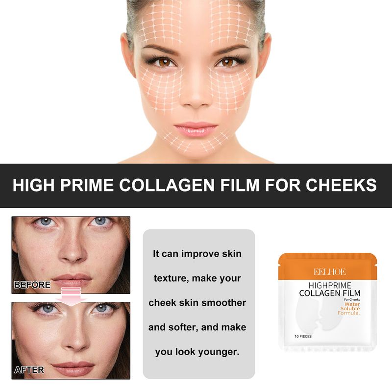 EELHOE wasserlösliches Kollagen-Wangenpflaster reduziert Falten, Anti-Falten, Anti-Aging, Lifting und feuchtigkeitsspendendes Gesicht_voghion.com