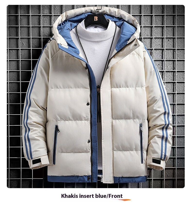 Piumino in cotone per uomo in autunno inverno, marchio di tendenza, giacca da pane ispessita, calda e impermeabile, giacca da coppia con cappuccio_voghion.com