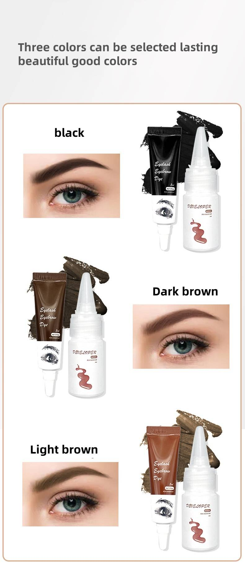 Eyelash and Eyebrow Dye Long-lasting Instant Dry Makeup tool Eyebrow Dye set_voghion.com