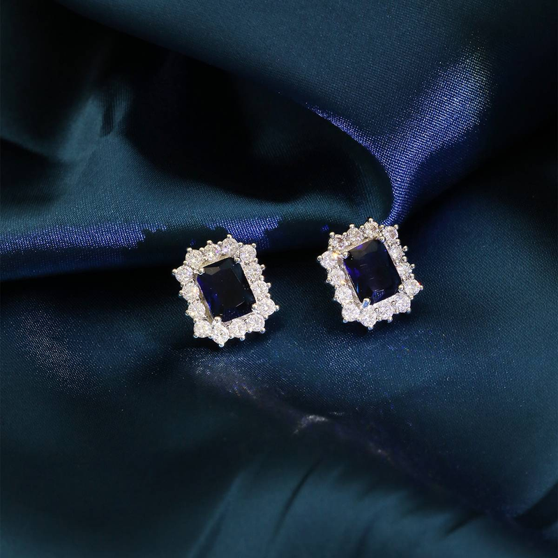 Elegant and wealthy women's earrings, geometric square, romantic and fashionable with temperament, exquisite earrings, shiny and high-end earrings_voghion.com