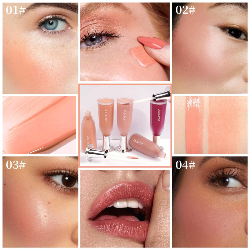 Új borospohár Folyékony pirosító Természetes keverés Rúzs Őszibarack Tender Pink Nude smink Válassz élénk színt_voghion.com