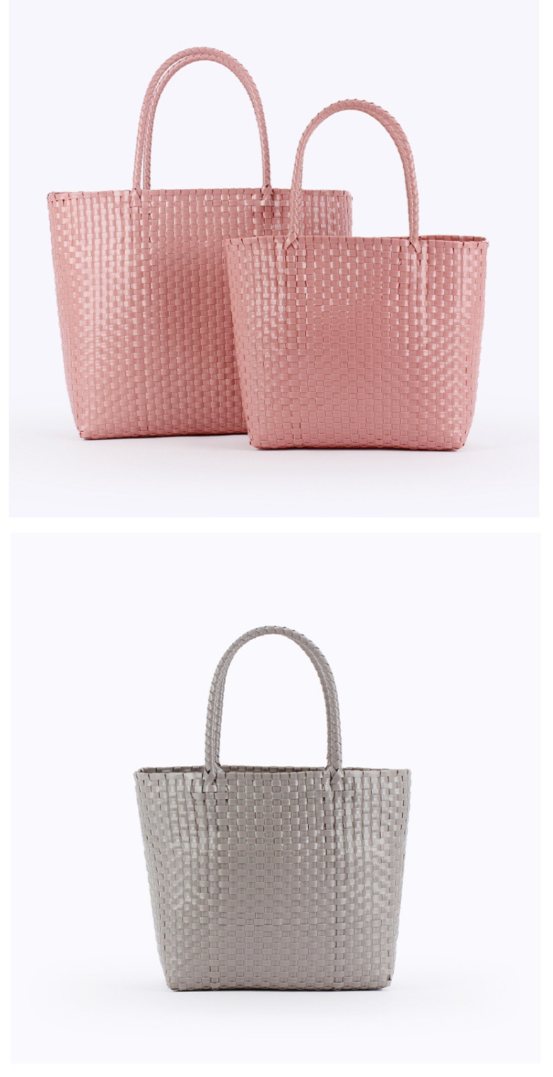 Damentaschen Makronen Frische Farbe Kunststoff Gewebte Tasche Kleine Süße Hand Gehalten Picknick Tasche Badekorb Kleine_voghion.com