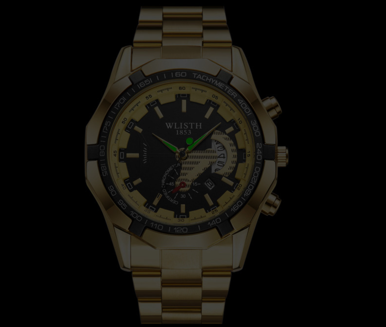 Uhr Großes Zifferblatt Quarzuhr Kalender Stahlband Herrenuhr Mode Casual Herrenuhr_voghion.com