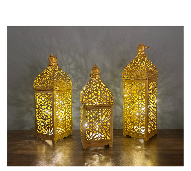 Muebles para el hogar, candelabro hueco para fiestas, lámpara de viento de hierro marroquí, decoración de estilo europeo, accesorios de diseño para el hogar_voghion.com