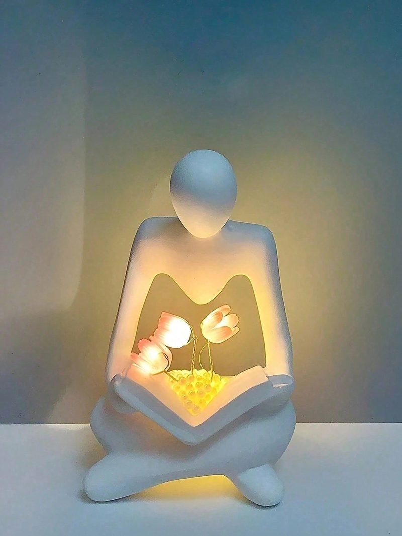 Statue en résine tulipe, veilleuse décorative, moderne et minimaliste, décoration de salon, maison, abstrait, créatif, personnalité, cadeau d'anniversaire_voghion.com