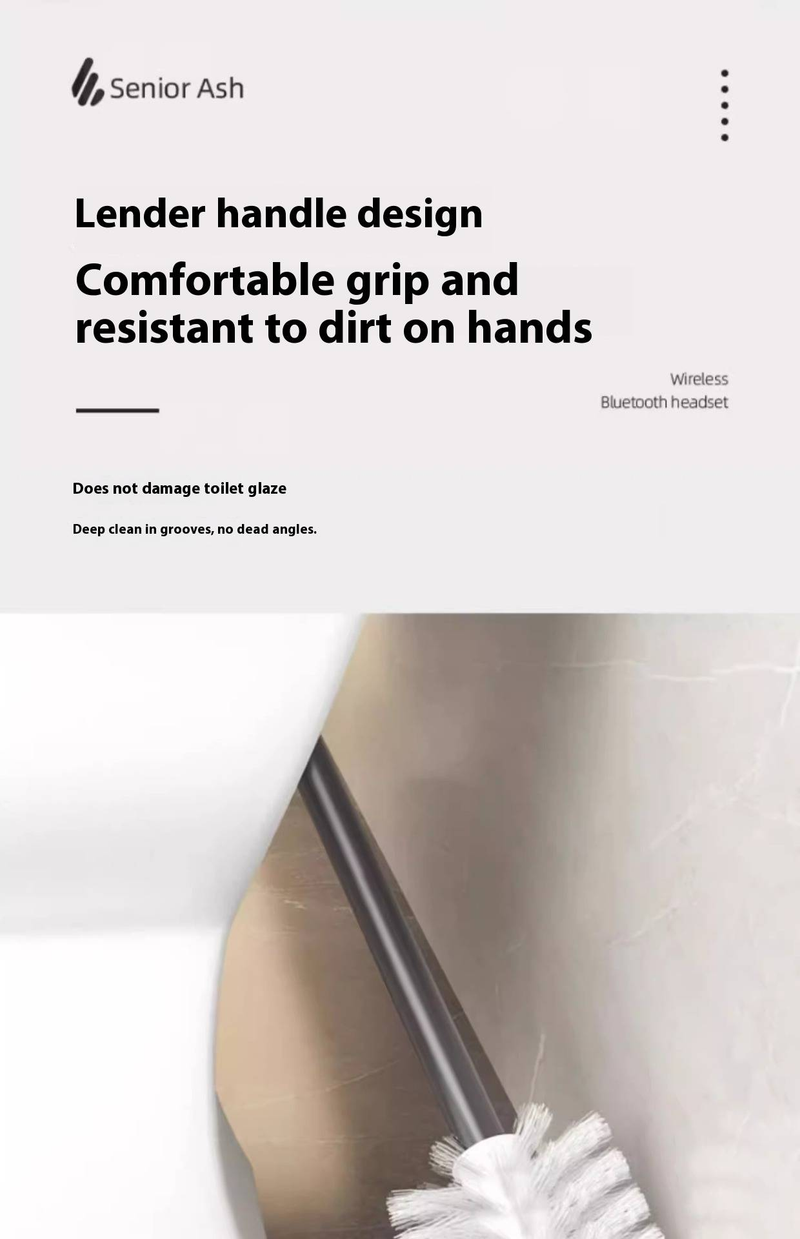 Hochwertiger Toilettenbürstenhalter zur Wandmontage – Space Aluminium, Badezimmer-Organizer ohne Bohren (Mattschwarz/Silber/Grau, rostfrei, 10 kg Tragkraft)_voghion.com