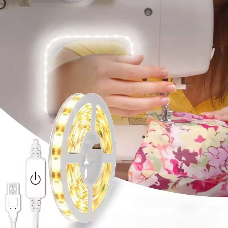 Striscia luminosa LED 2835 sensibile al tocco da 5 V USB – Illuminazione flessibile per macchine da cucire e armadietti (bianco caldo/bianco freddo, lunghezza 30 cm)_voghion.com