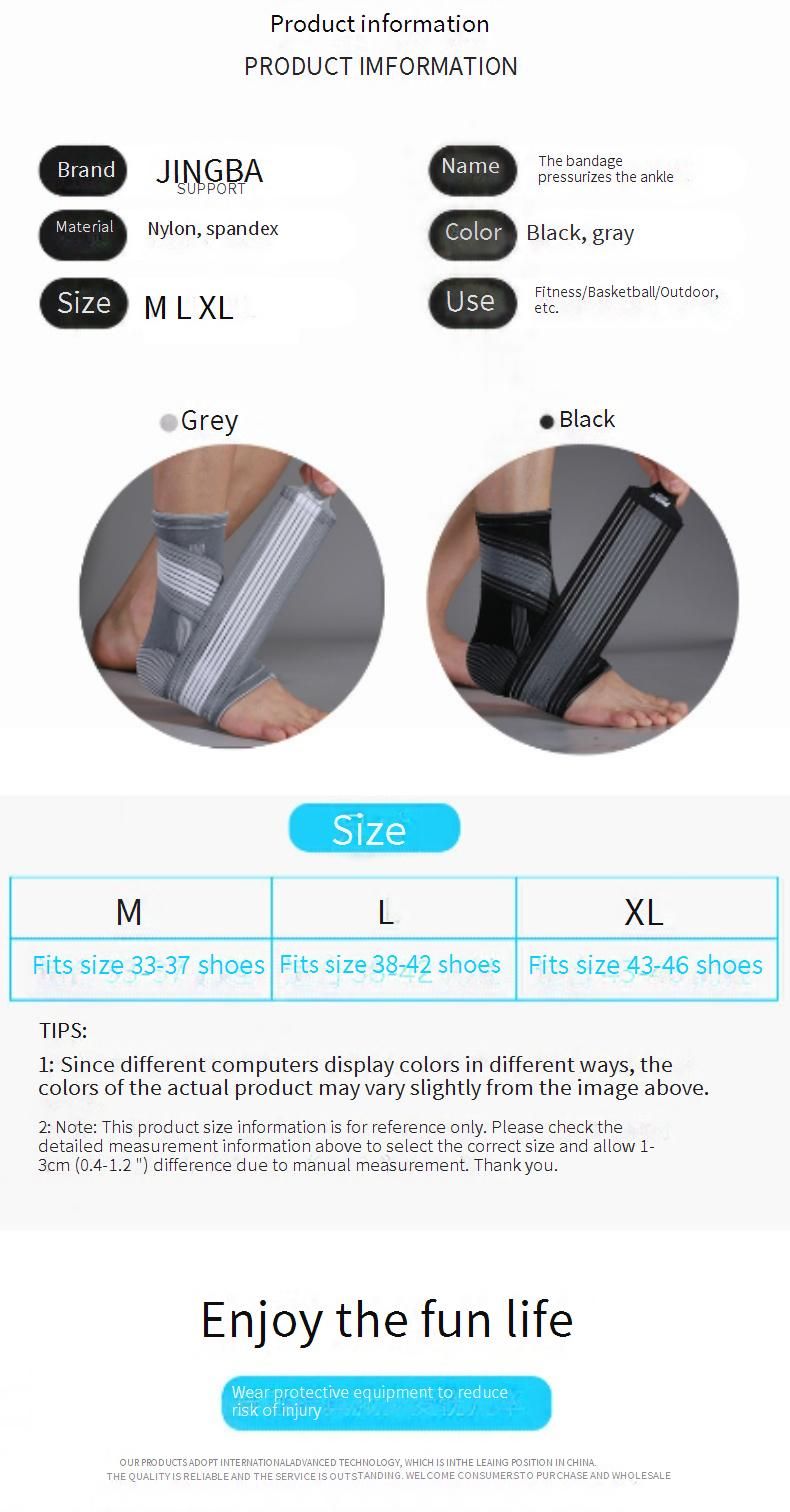 JINGBA Ankle Brace For Sports & Fitness - Breathable Support For Running, Basketball, Soccer, Jump Rope - Anti-Sprain Protection_voghion.com