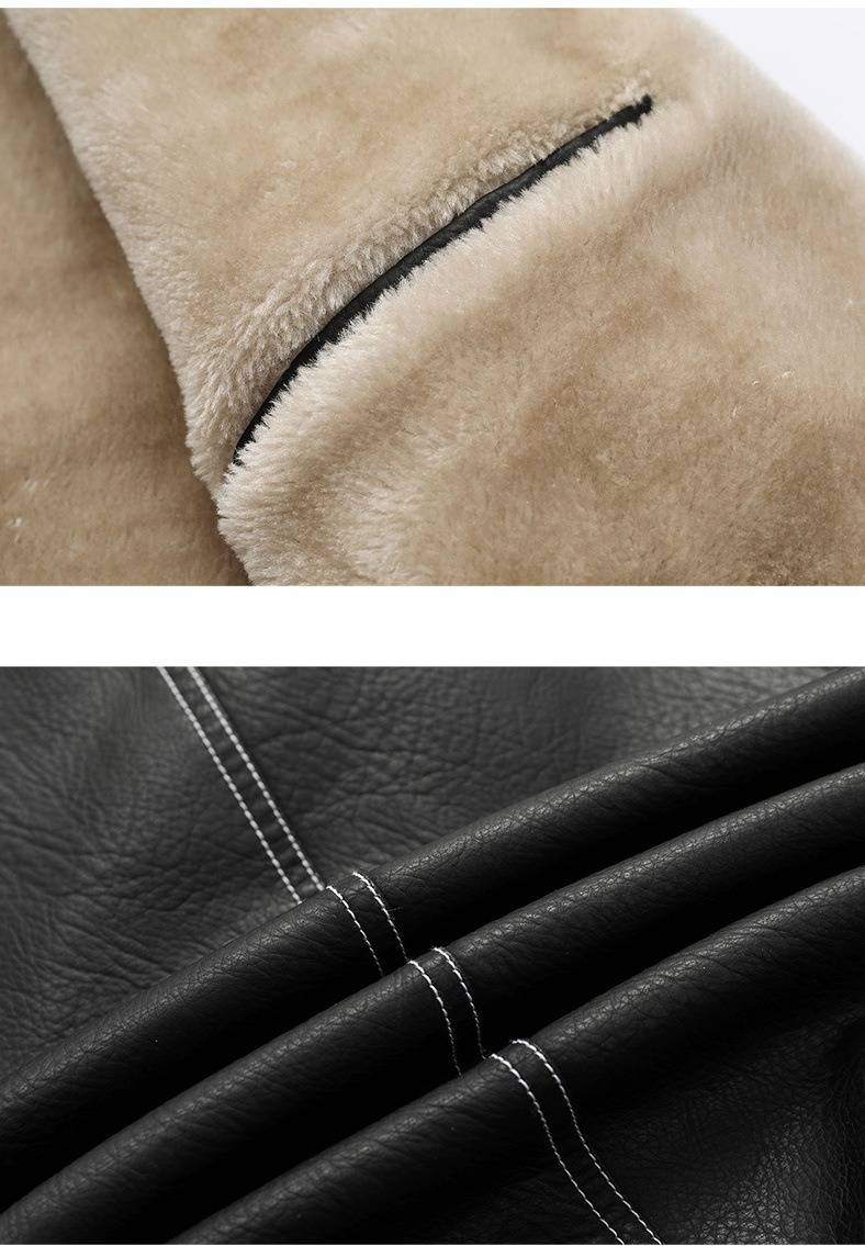 Winter Hübsche Große Gänseleder Casual PU Leder Herren Plus Samt Dicker Warmer Mantel Winddichte Motorrad Große Lederjacke_voghion.com