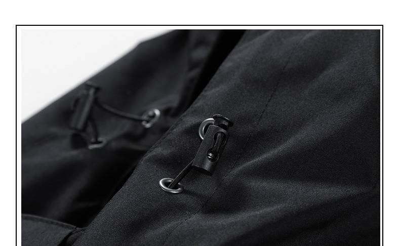 Wasserdichte und winddichte Herrenjacke mit Kapuze – Leichte Outdoor-Wanderjacke für Bergsteigen und den Alltag (Schwarz/Dunkelgrau, M-5XL)_voghion.com