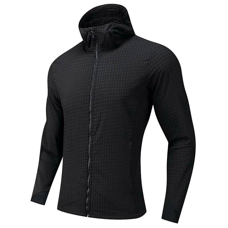 SwayneMen's Sports Jacket, Spring And Summer Elastic Quick-drying Outerwear, Outdoor Running Fitness Training Top, Hooded Sweatshirt Cardigan._voghion.com