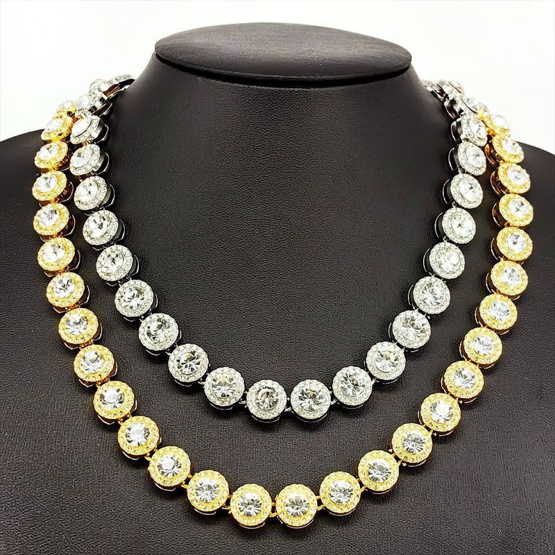 Articolo popolare Collana Hip-Hop Specifiche multiple Personalità Moda Lega Diamante Pieno Catena Cubana Rotonda_voghion.com