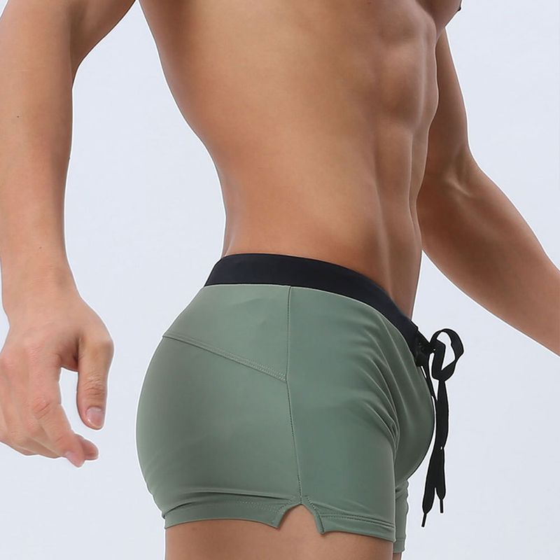 UXH Boxer Masculino Moderno, Justo, com Bolso Frontal, Secagem Rápida, em Nylon, Calção de Banho para Homens_voghion.com