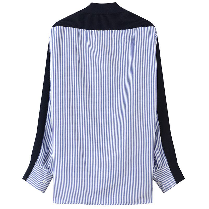 Cardigan in maglia alla moda con motivo patchwork, maglione aperto sul davanti con scollo a V per donna_voghion.com