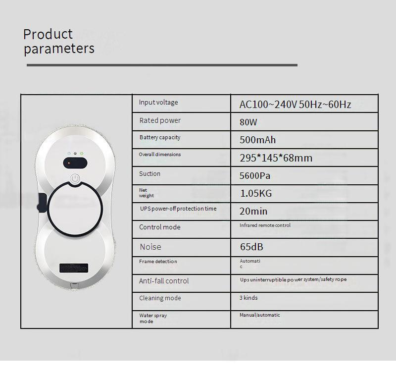 Robot automat de curățare a geamurilor cu pulverizare de apă, inteligent de uz casnic, complet automat, electric, cu ridicare înaltă, față-verso, curățare a sticlei, artefact_voghion.com