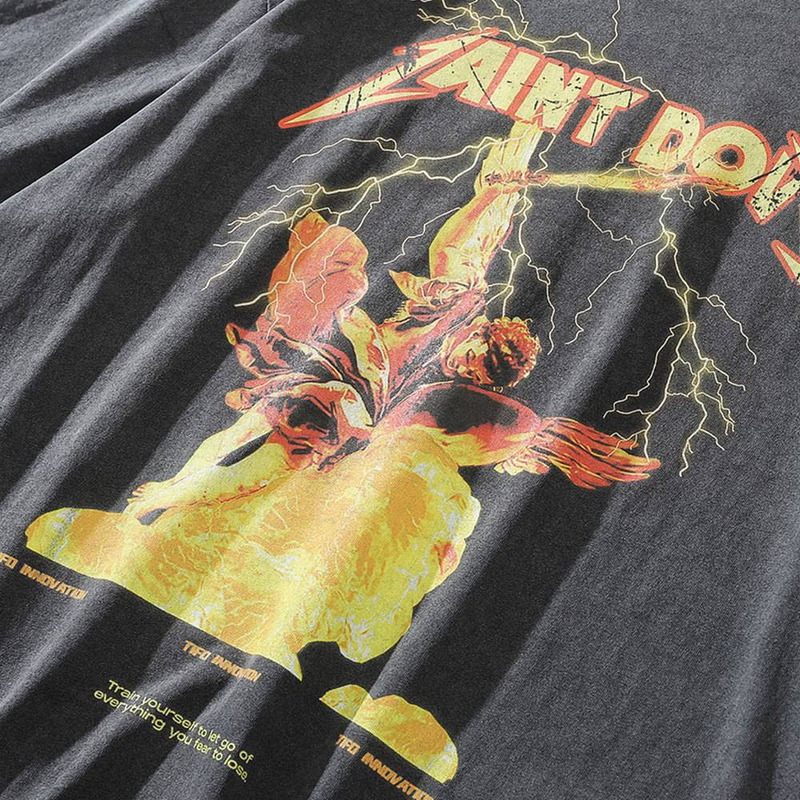 Męska odzież Science Fiction Postać Anioł Nadruk Krótki Rękaw T-shirt Dla Mężczyzn Street Style Zniszczony Okrągły Dekolt Krótki Rękaw T-shirt_voghion.com