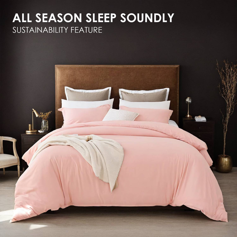 Solid Color Quilt Cover Pillowcase Three-Piece Bedding Set - Ultra Soft Microfiber Hotel Collection - Quilt With Button Closure And Two Pillowcases_voghion.com