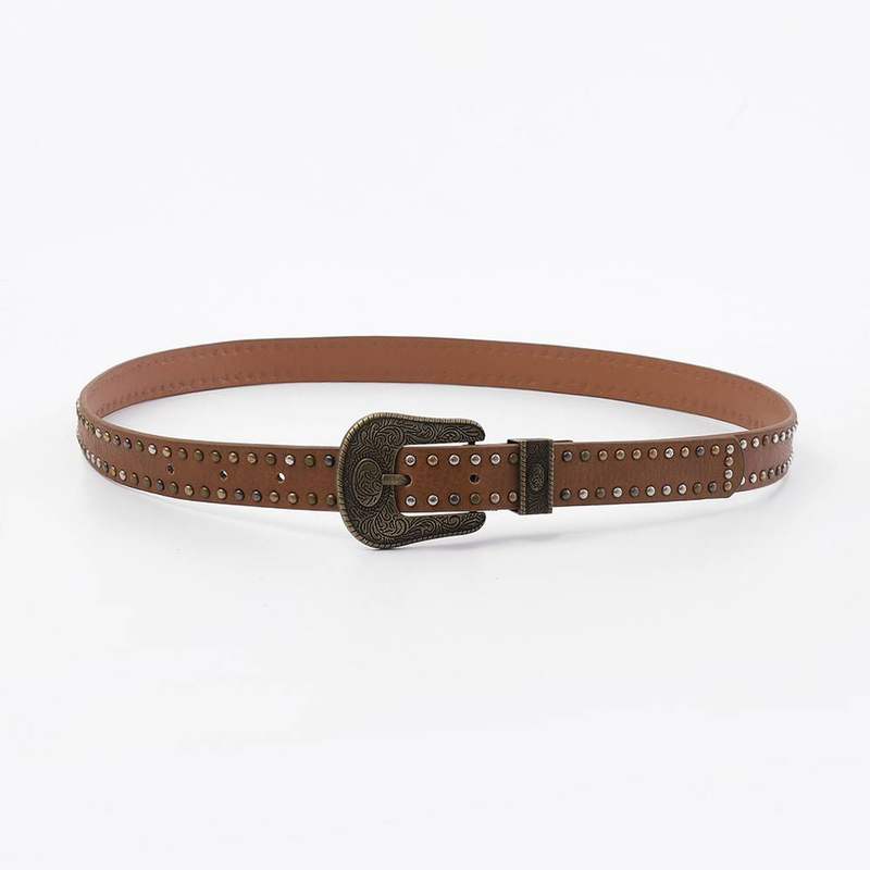 Retro Mixed Color Rivet Belt Women's Fashion Personality Advanced Versatile Matching Jeans Belt Decoration Trend_voghion.com