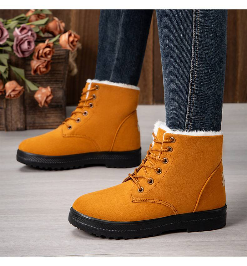 25 Cotton Shoes, Snow Boots, Warm And Versatile Boots, Women's Fleece And Thickened Cotton Boots_voghion.com