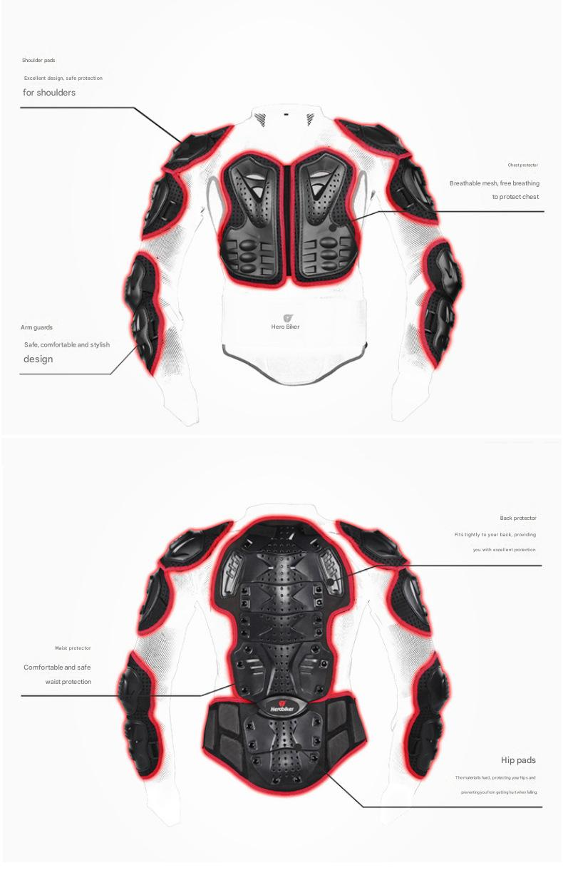 NOKO-Motorcycle Protective Armor, Off-road Riding Anti-fall Leggings, Elbow Pads, And Chest Guards._voghion.com
