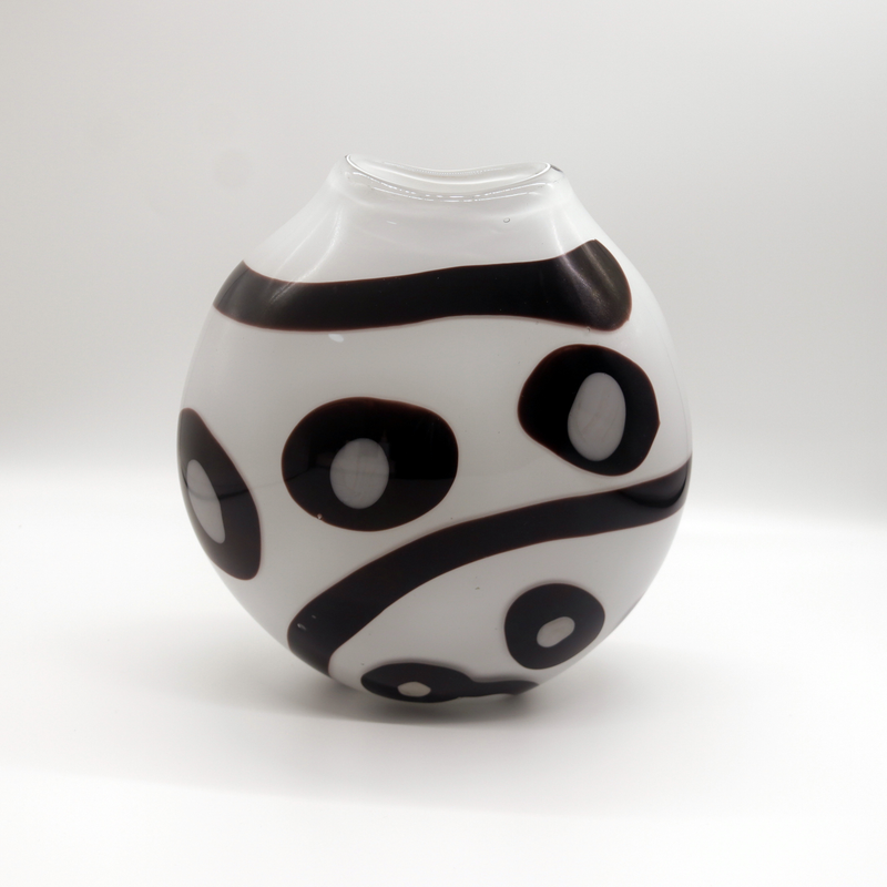 Handcrafted Art Glass Vase, Decorative Cylinder Shape, Modern Style,Good Decor & Gift_voghion.com