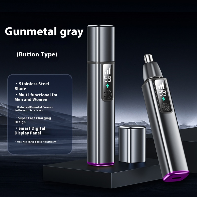 Premium Electric Nose Hair Trimmer With LED Display - Rechargeable & Waterproof - Multi-Functional Grooming Kit For Men & Women_voghion.com
